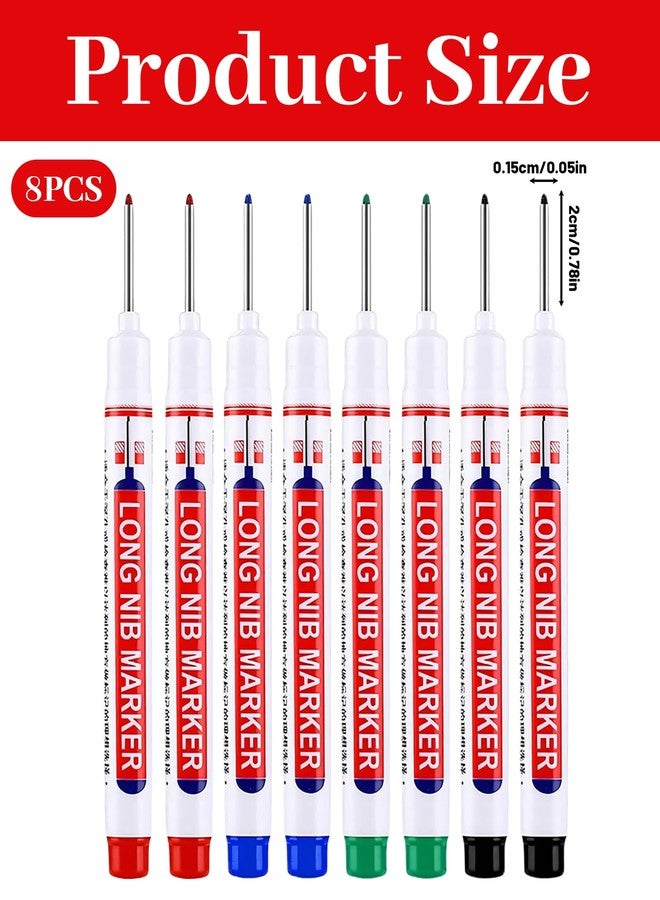 Buildcon Deep Hole Marker Pen, Tracer Marker Pen, Carpenter Pencil, Long Nib Marker for Wood, Metal, Concrete, Professional Construction Tools, Industrial Use, DIY Projects (8) - Image 2